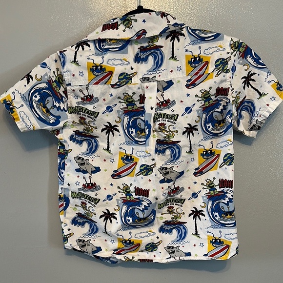 Garanimals White and Blue Button Down Shirt with Playful Print - Picture 6 of 6